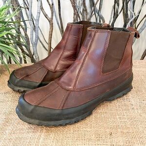 J. Crew Men’s Kenton Chelsea Brown Leather Low Boots Size 8